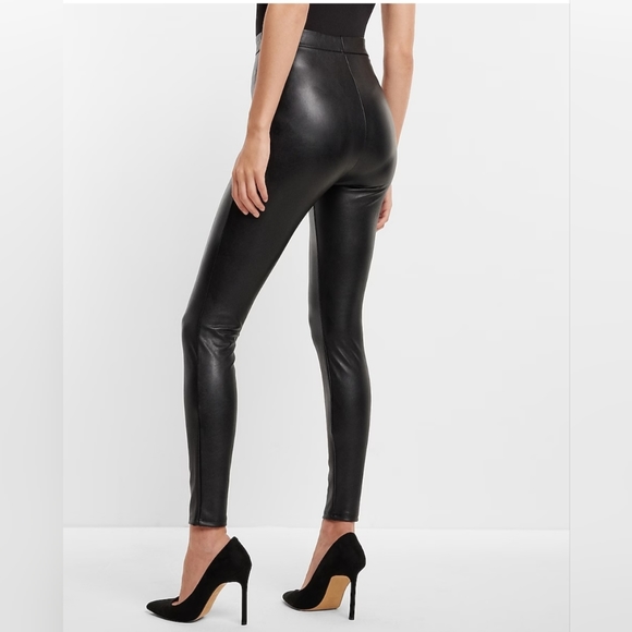 Express High Rise Black Faux Leather Leggings Sz XS - Picture 6 of 6